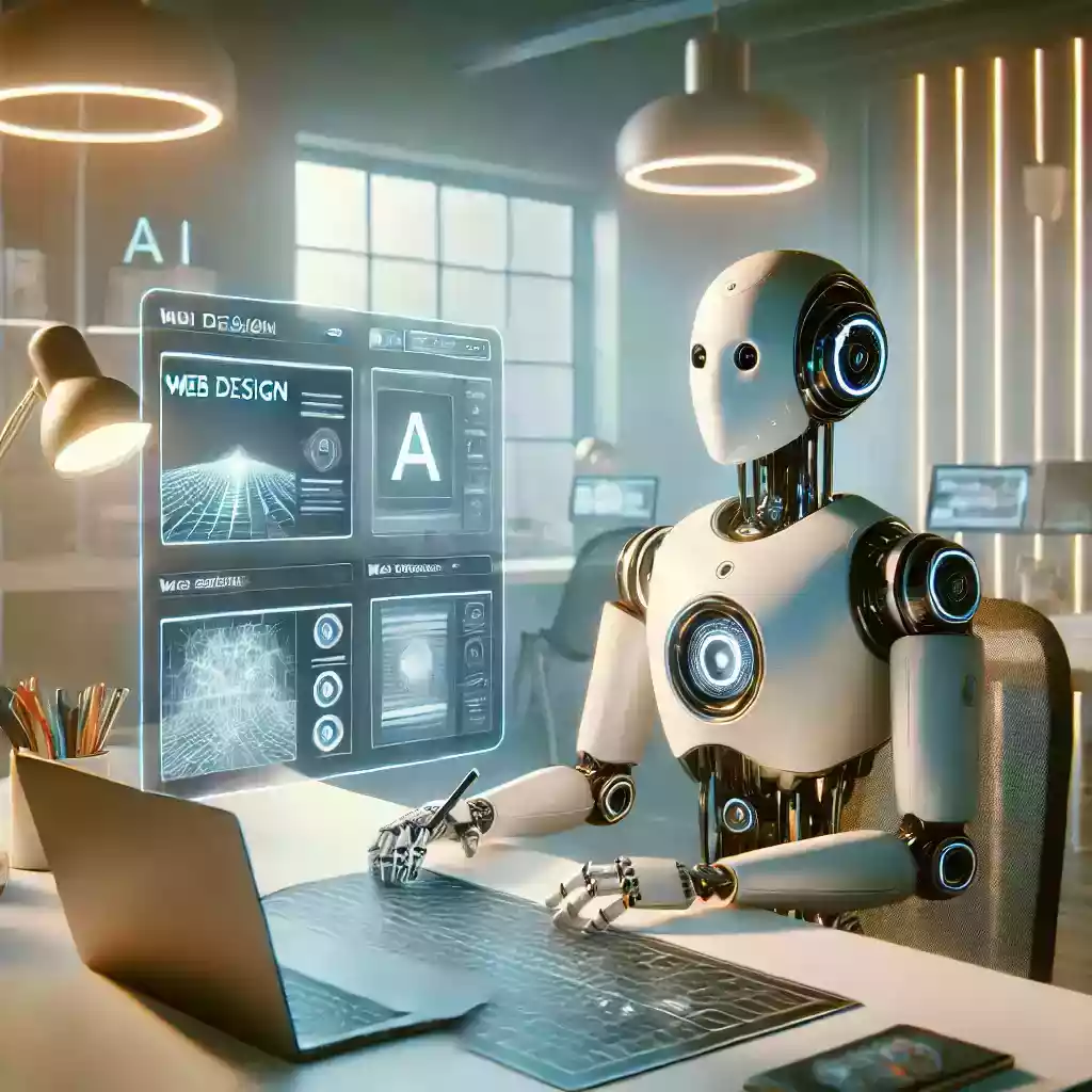AI robot fulfilling web design tasks