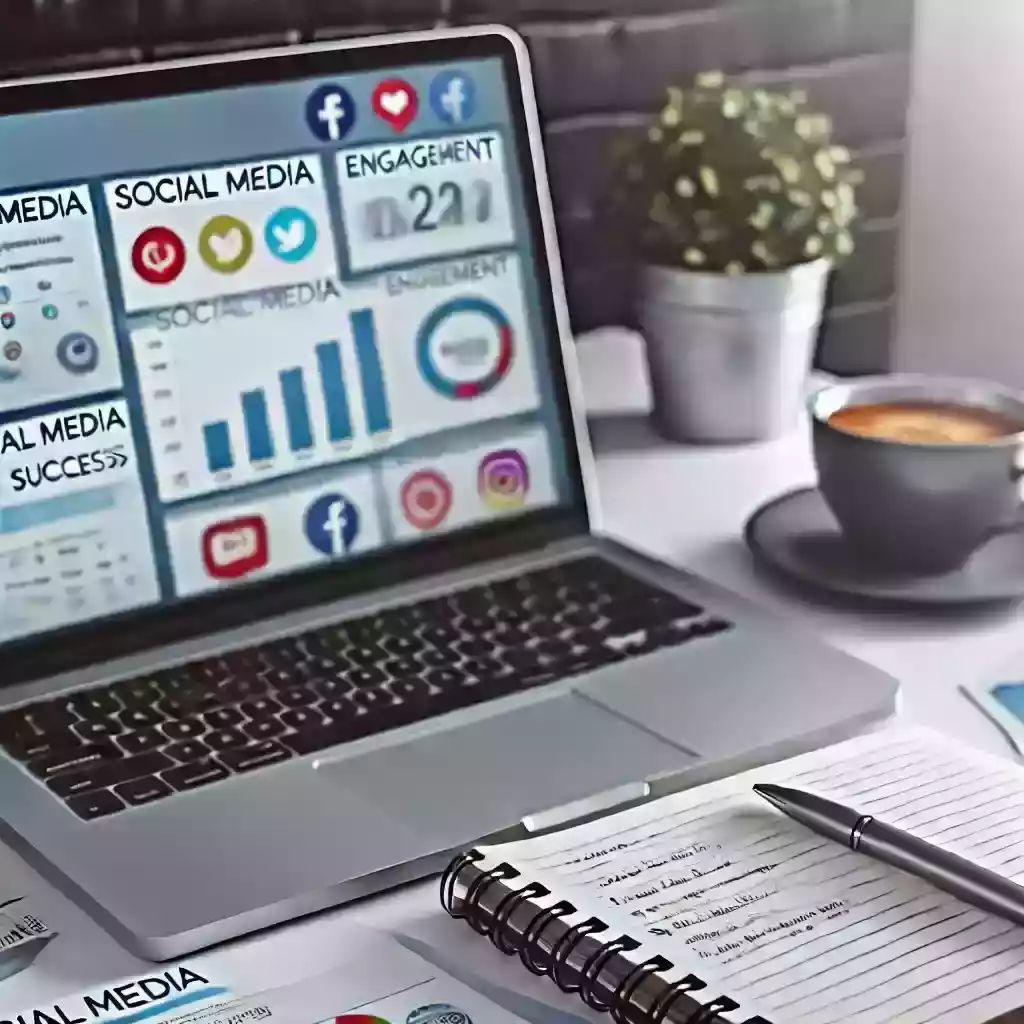 working on social media online